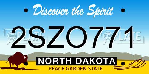 2SZO771 North Dakota License Plate