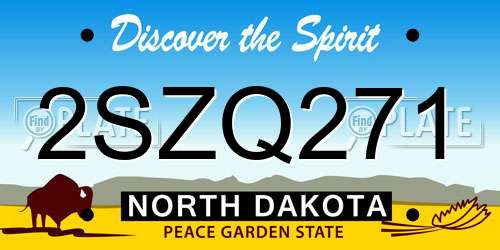 2SZQ271 North Dakota License Plate