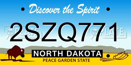 2SZQ771 North Dakota License Plate