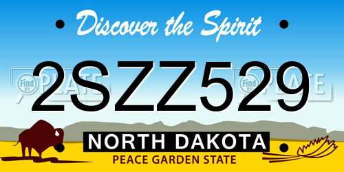 2SZZ529 North Dakota License Plate