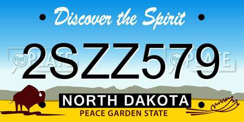 2SZZ579 North Dakota License Plate