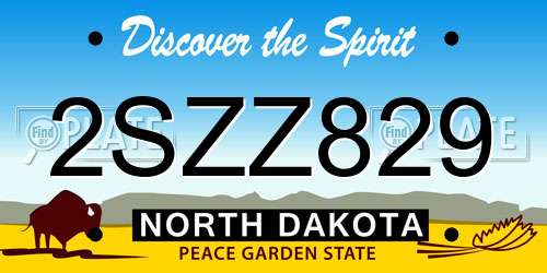2SZZ829 North Dakota License Plate