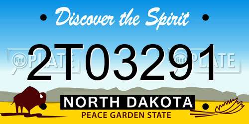 2T03291 North Dakota License Plate