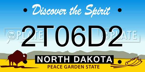 2T06D2 North Dakota License Plate