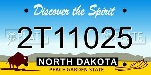 2T11025 North Dakota License Plate