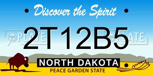2T12B5 North Dakota License Plate