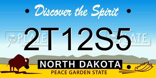 2T12S5 North Dakota License Plate