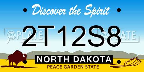 2T12S8 North Dakota License Plate