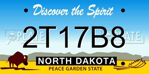 2T17B8 North Dakota License Plate