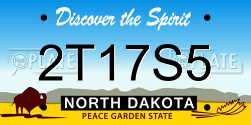 2T17S5 North Dakota License Plate