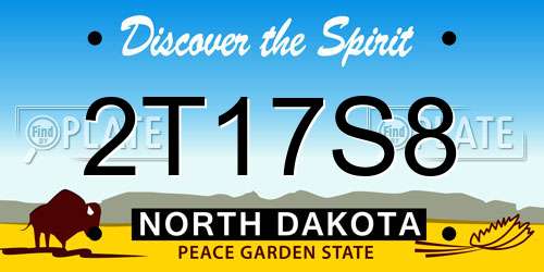 2T17S8 North Dakota License Plate