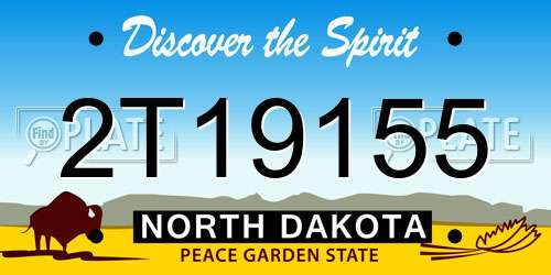 2T19155 North Dakota License Plate