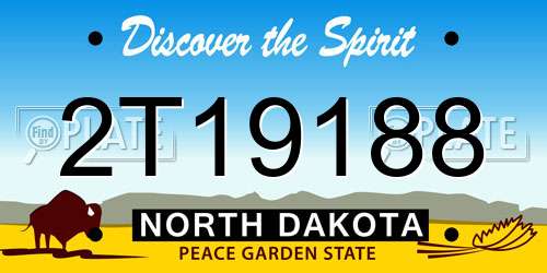 2T19188 North Dakota License Plate