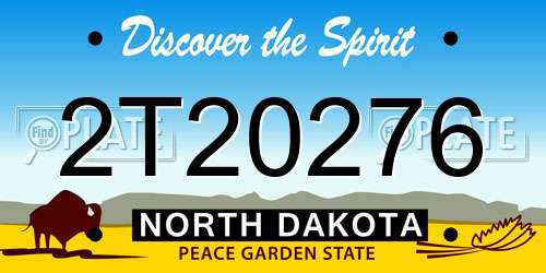 2T20276 North Dakota License Plate