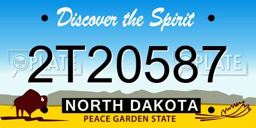 2T20587 North Dakota License Plate