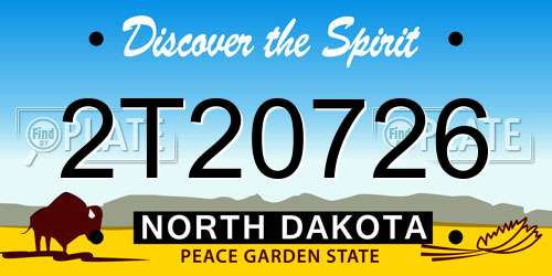 2T20726 North Dakota License Plate