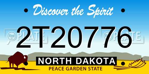 2T20776 North Dakota License Plate