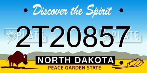 2T20857 North Dakota License Plate