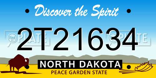 2T21634 North Dakota License Plate