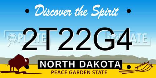 2T22G4 North Dakota License Plate