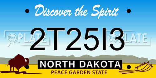 2T25I3 North Dakota License Plate