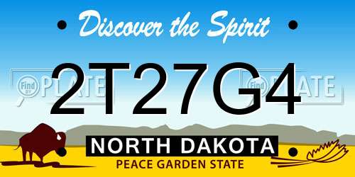 2T27G4 North Dakota License Plate