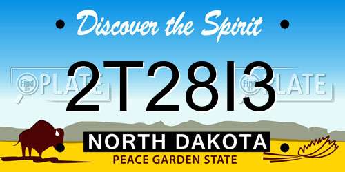 2T28I3 North Dakota License Plate