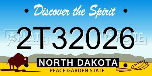 2T32026 North Dakota License Plate