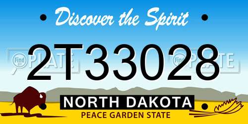 2T33028 North Dakota License Plate