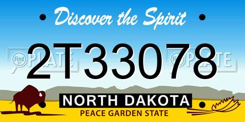 2T33078 North Dakota License Plate