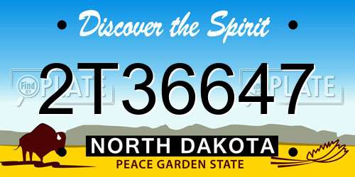 2T36647 North Dakota License Plate