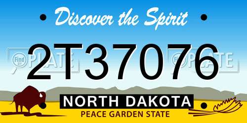 2T37076 North Dakota License Plate