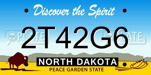 2T42G6 North Dakota License Plate