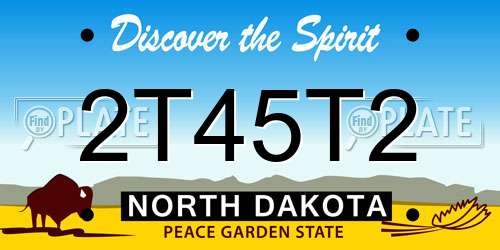 2T45T2 North Dakota License Plate