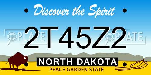 2T45Z2 North Dakota License Plate