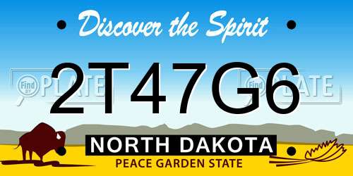 2T47G6 North Dakota License Plate