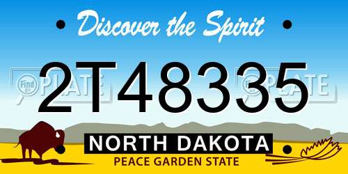 2T48335 North Dakota License Plate