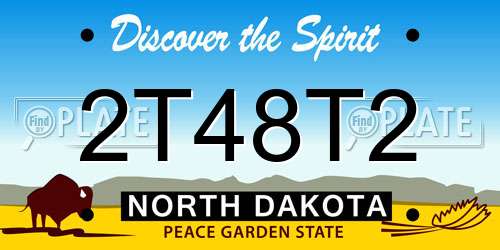 2T48T2 North Dakota License Plate