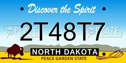 2T48T7 North Dakota License Plate