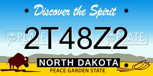 2T48Z2 North Dakota License Plate