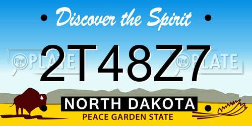 2T48Z7 North Dakota License Plate