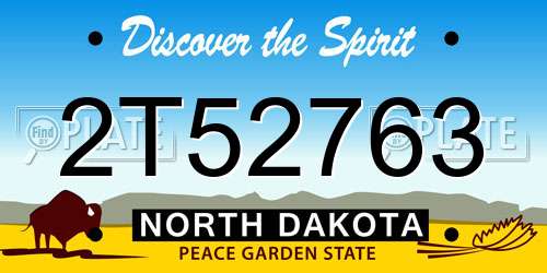 2T52763 North Dakota License Plate