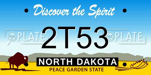 2T53 North Dakota License Plate