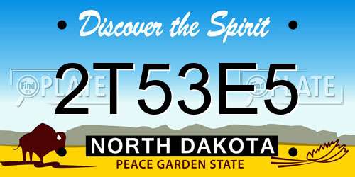 2T53E5 North Dakota License Plate