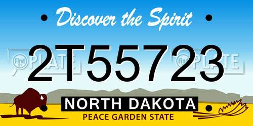 2T55723 North Dakota License Plate