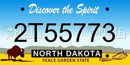 2T55773 North Dakota License Plate