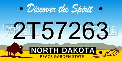 2T57263 North Dakota License Plate