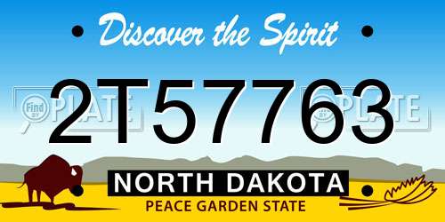 2T57763 North Dakota License Plate