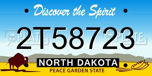 2T58723 North Dakota License Plate