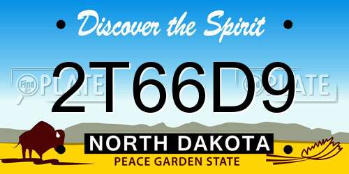 2T66D9 North Dakota License Plate